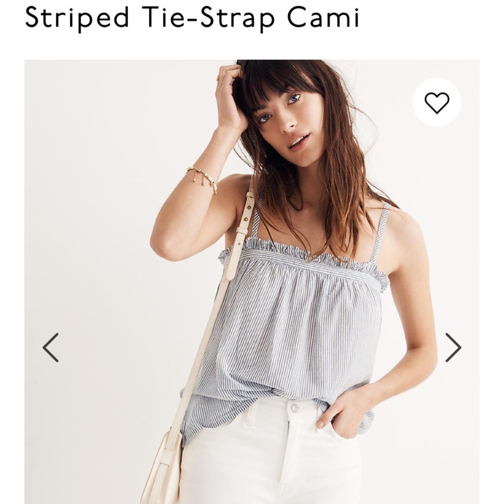 Madewell Striped Tie Strap Cami